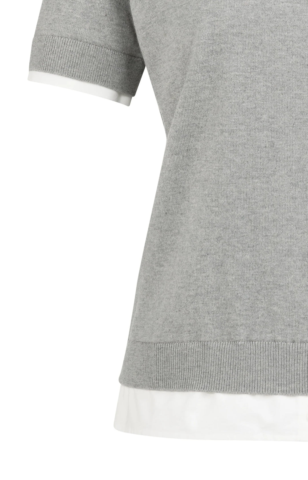 Haut en maille gris à manches courtes YAYA