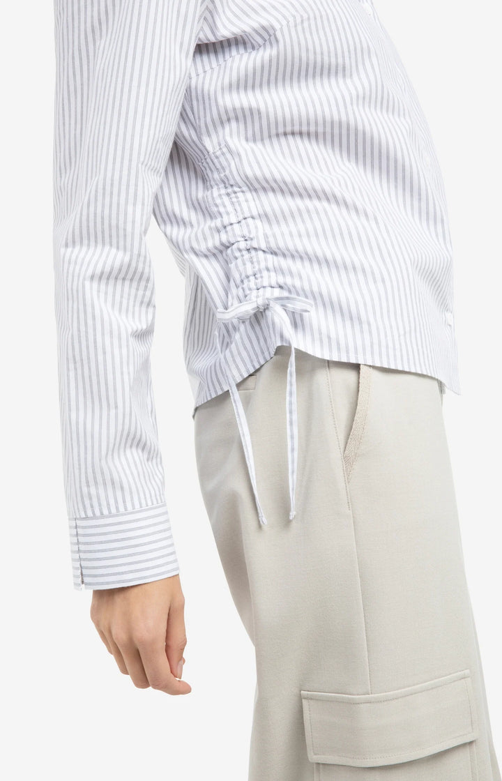 Chemisier gris ajusté YAYA avec cordons de serrage latéraux