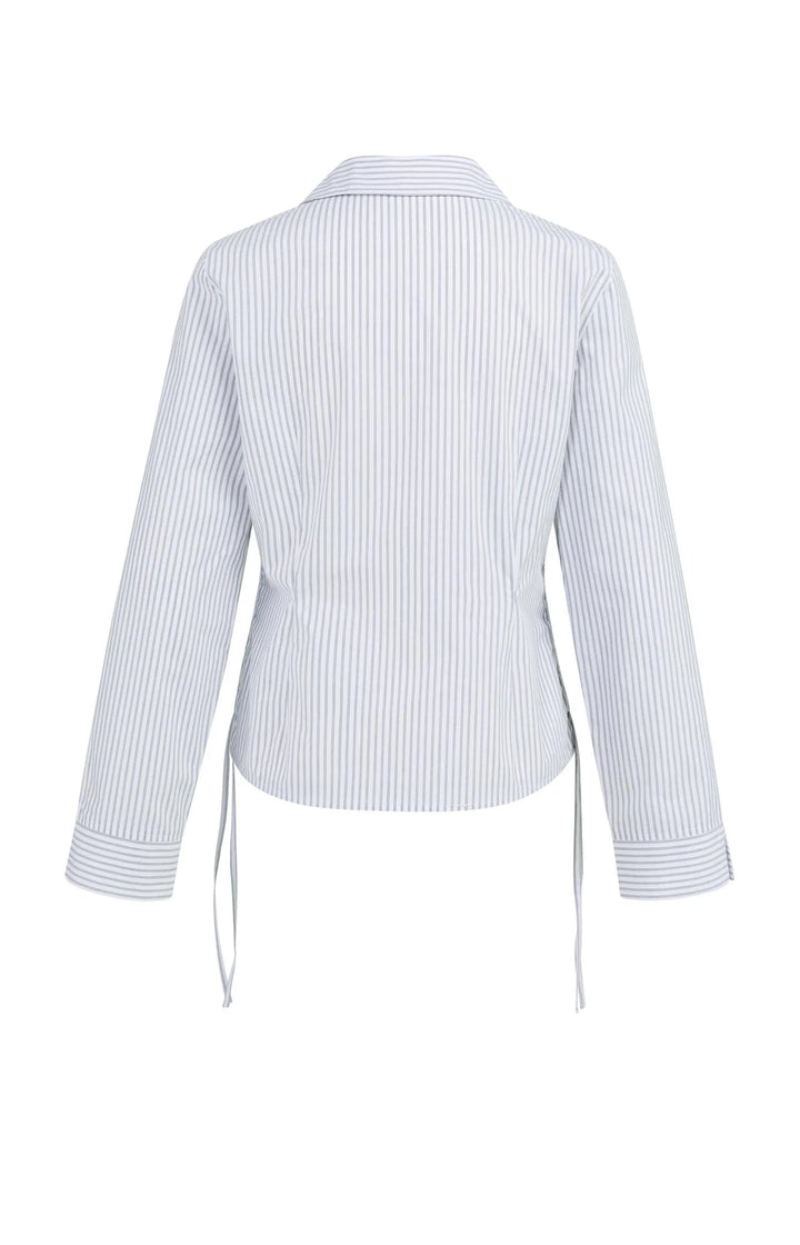 Chemisier gris ajusté YAYA avec cordons de serrage latéraux