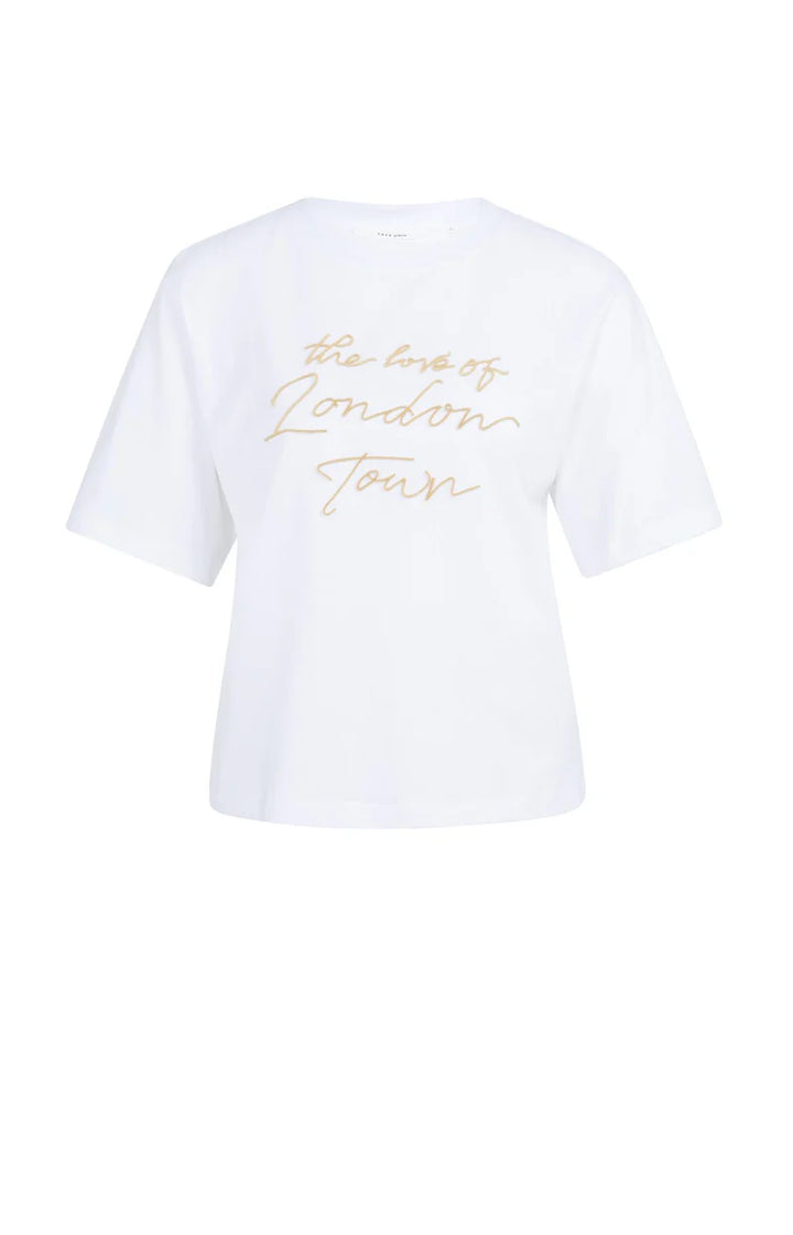 Haut YAYA jaune à imprimé floqué doux