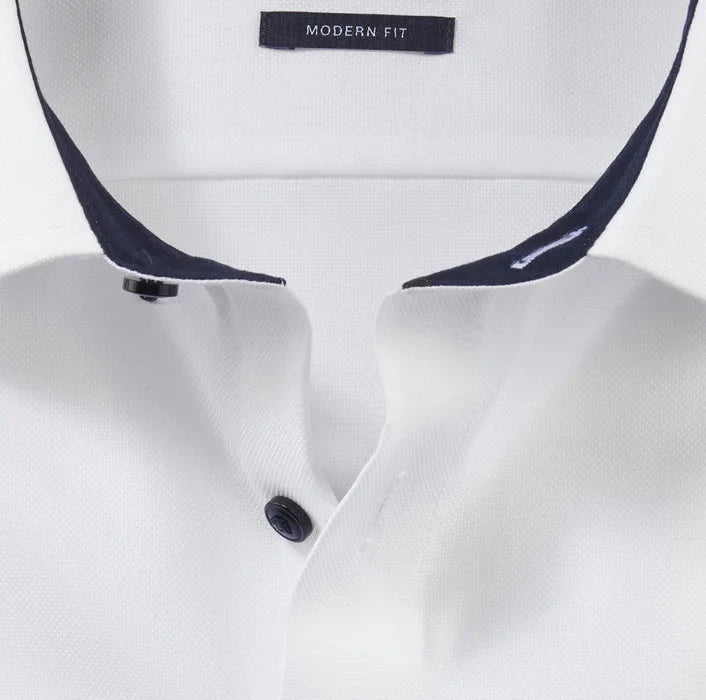 Olymp White Modern Fit Long Sleeve Shirt
