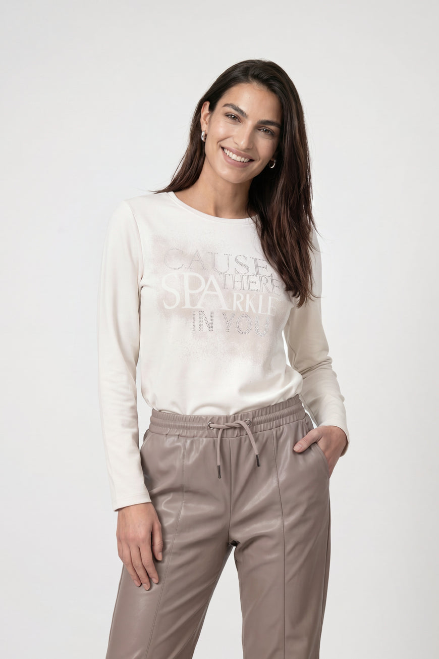 Monari Sweatshirt with Jewelry Details, Beige