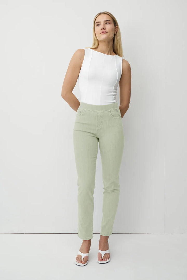 Jean Anna Montana Angelika Jump In Slim Fit en denim olive clair 