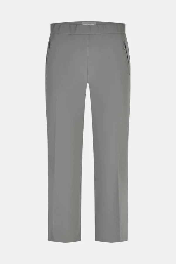 Pantalon Anna Montana gris clair rose Easy Flexi coupe décontractée 