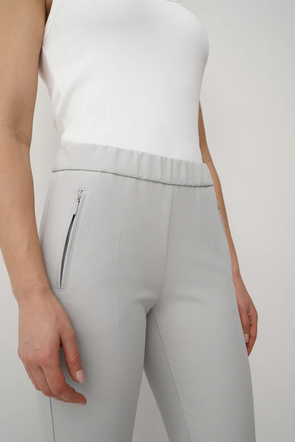 Pantalon Anna Montana gris clair rose Easy Flexi coupe décontractée 