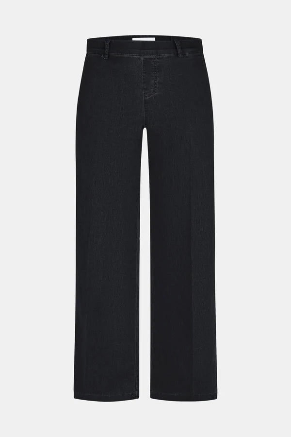 Jean noir Anna Montana Mila à jambes larges, taille 31"L Flexi 