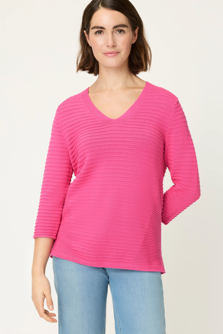 Pull Olsen rose à col en V