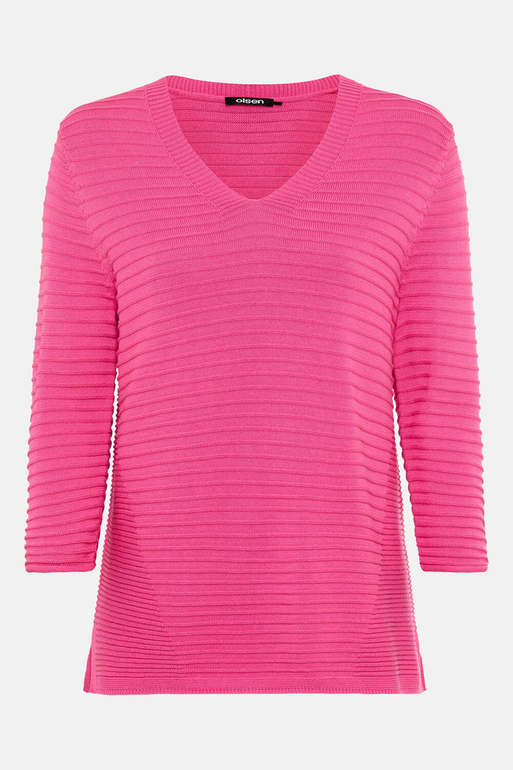 Pull Olsen rose à col en V