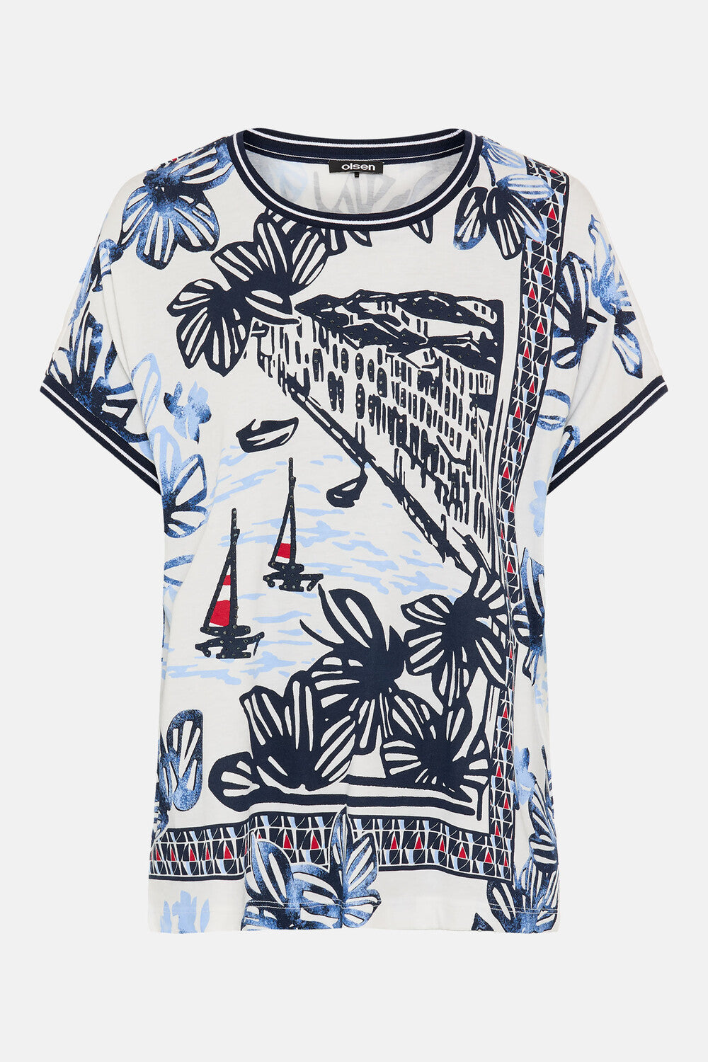 Haut à manches courtes bleu encre Olsen