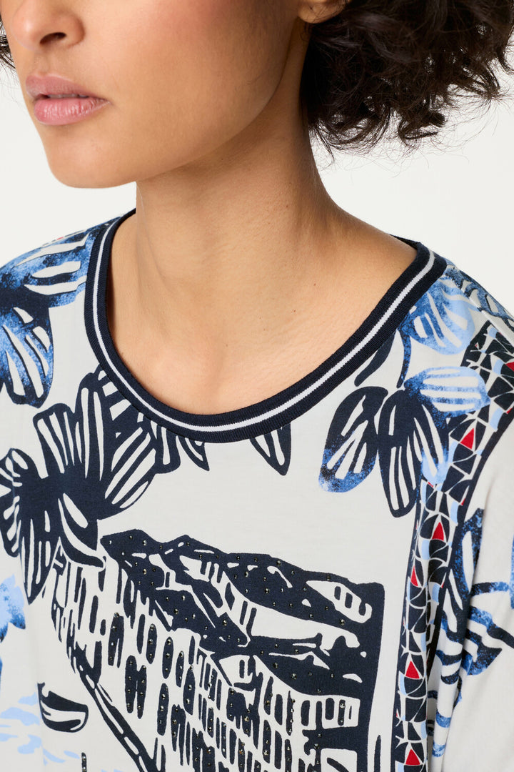 Haut à manches courtes bleu encre Olsen