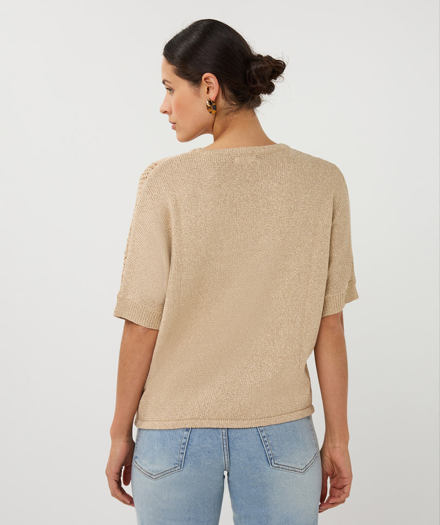 Pull EsQualo Light Sand Ajour Batwing