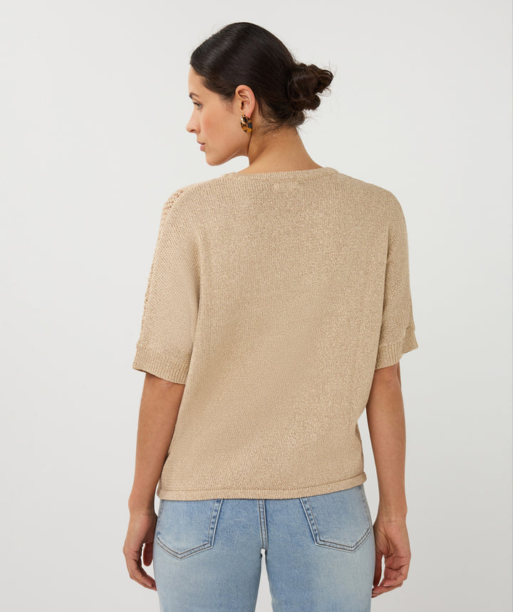 Pull EsQualo Light Sand Ajour Batwing