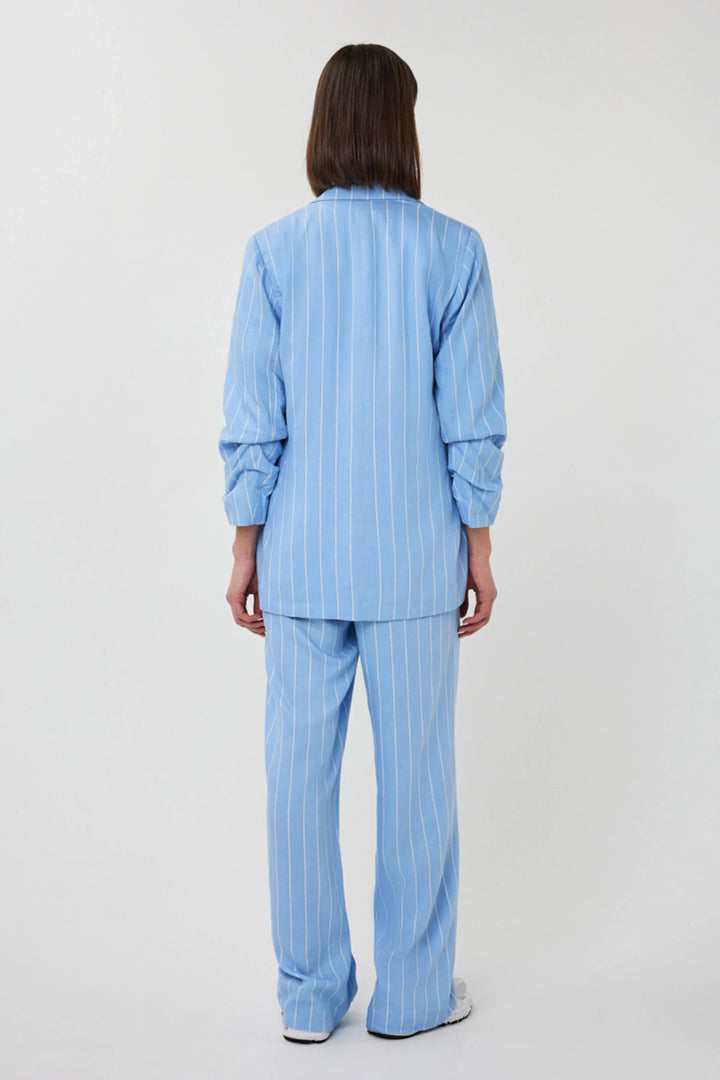 Blazer en lin rayé bleu clair EsQualo