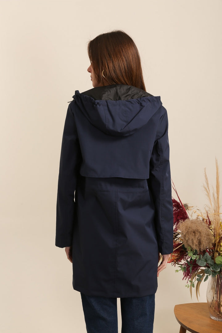 Parka longue kaki imperméable avec capuche