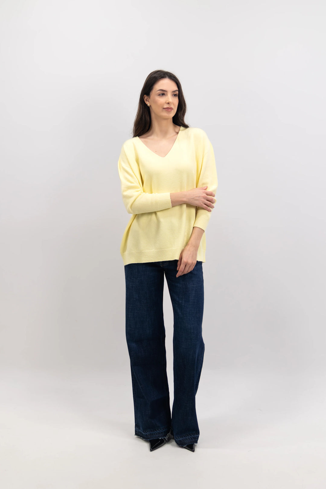 Yellow Boyfriend V-Neck Knit