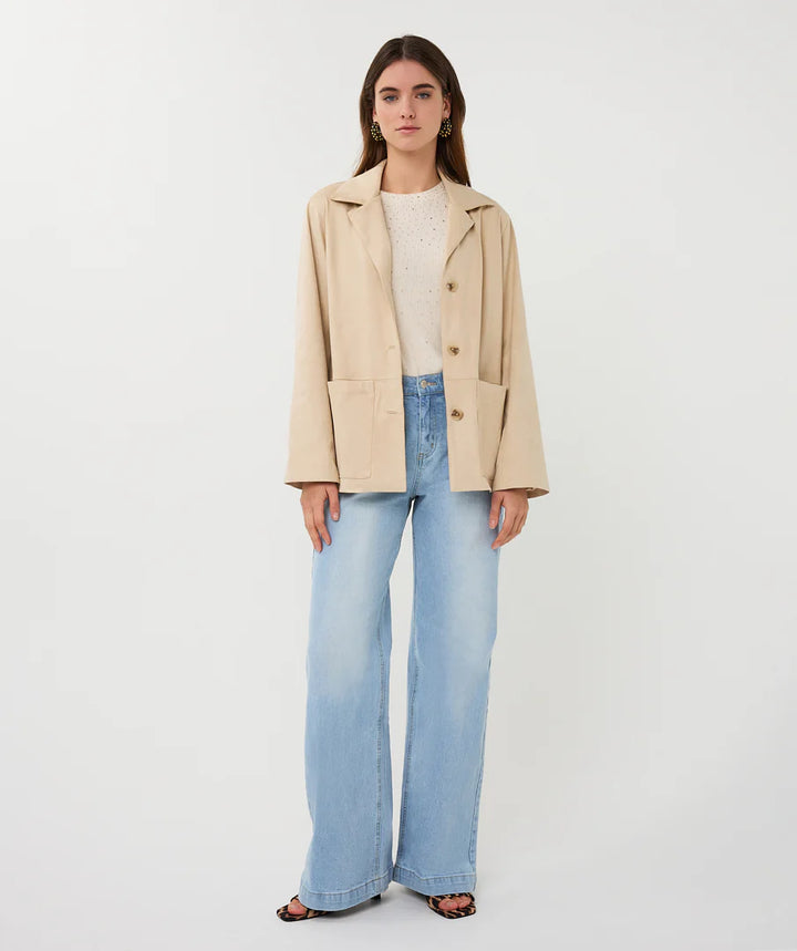 Blazer en suédine sable clair EsQualo