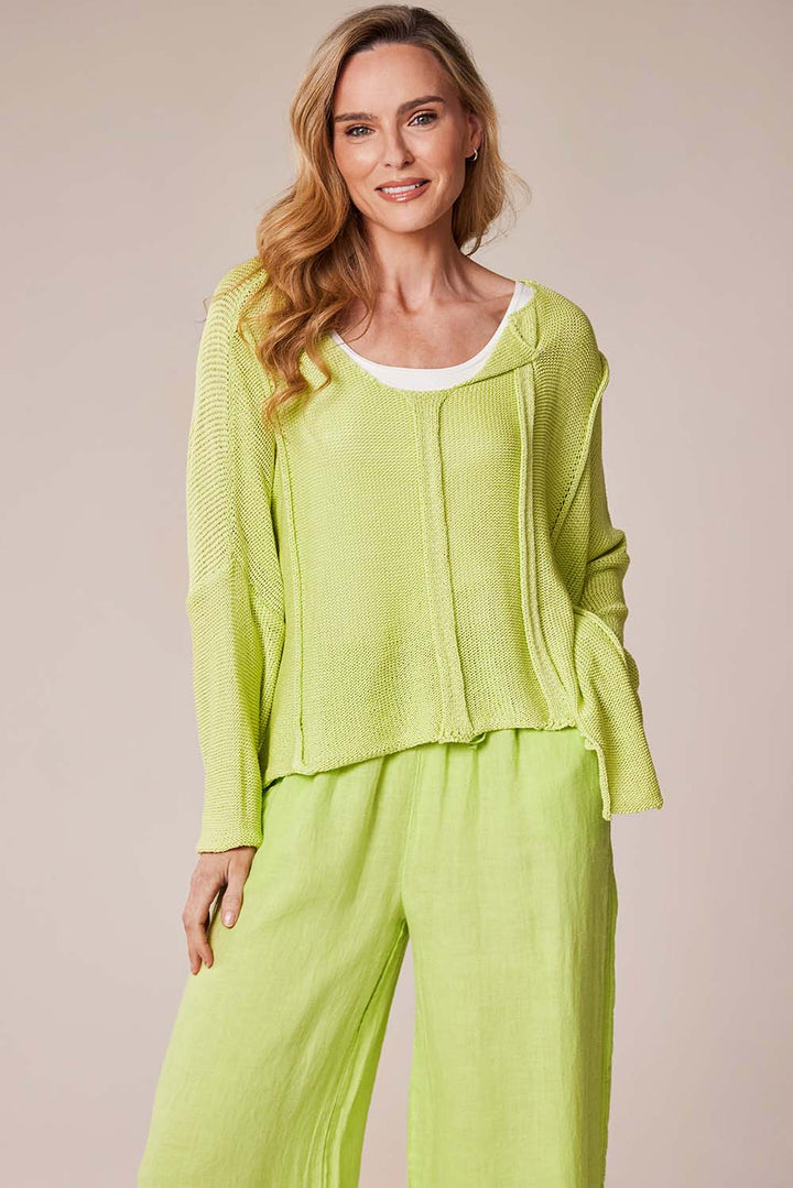 Pull en maille superposée Decollage Lime