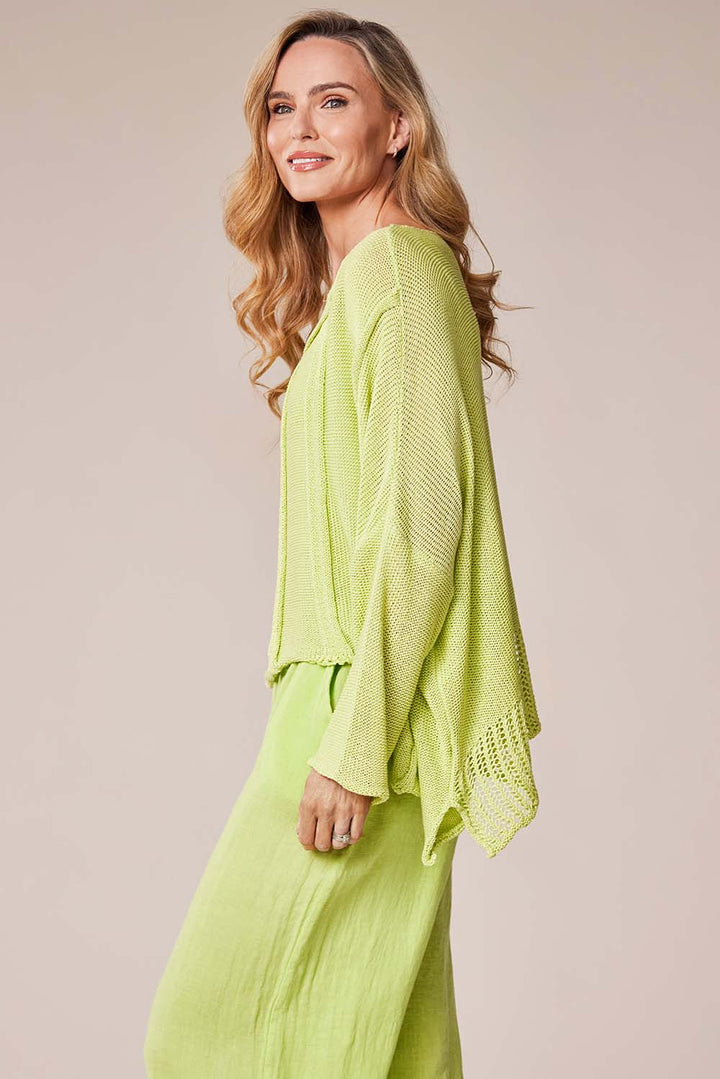 Pull en maille superposée Decollage Lime