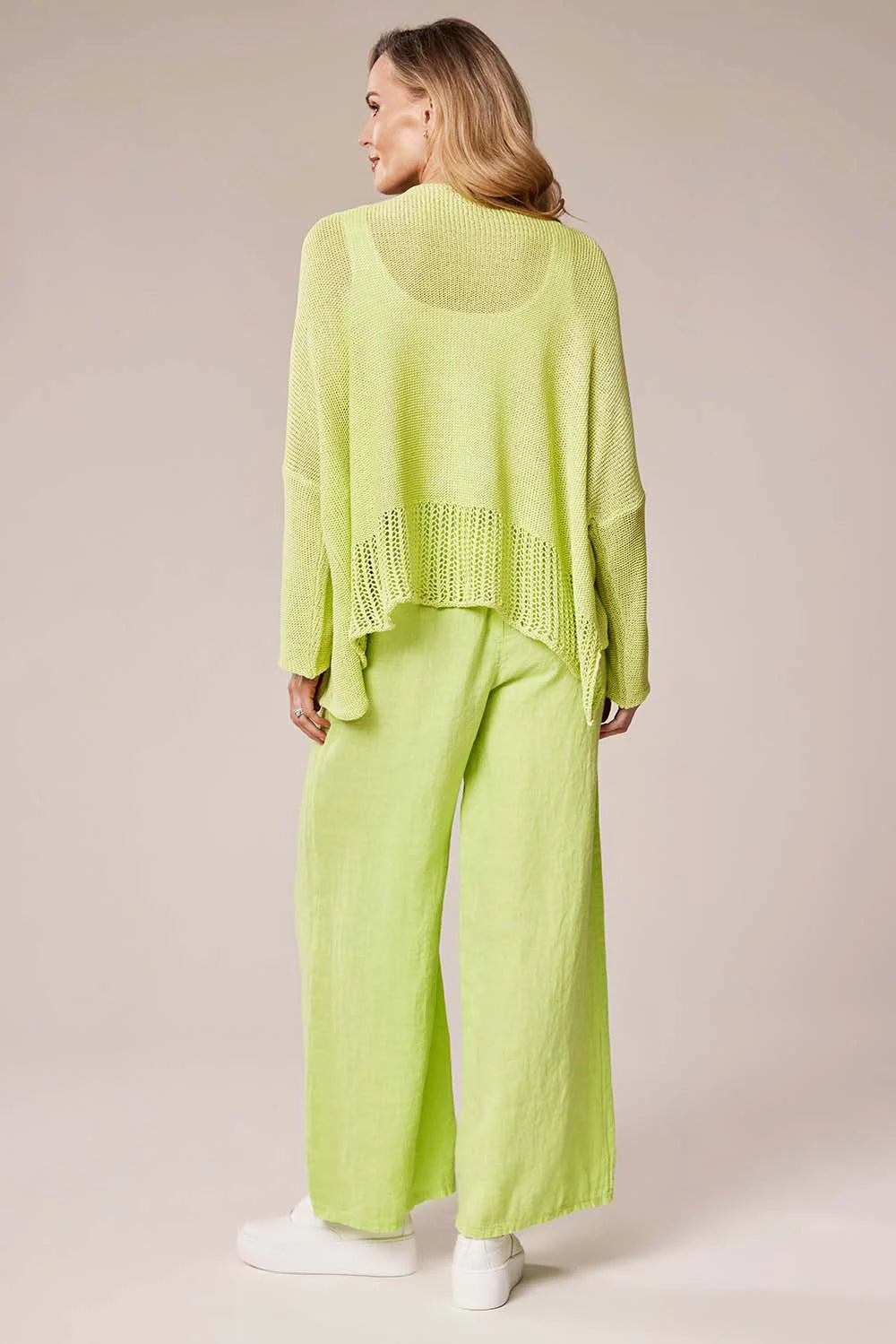 Pull en maille superposée Decollage Lime