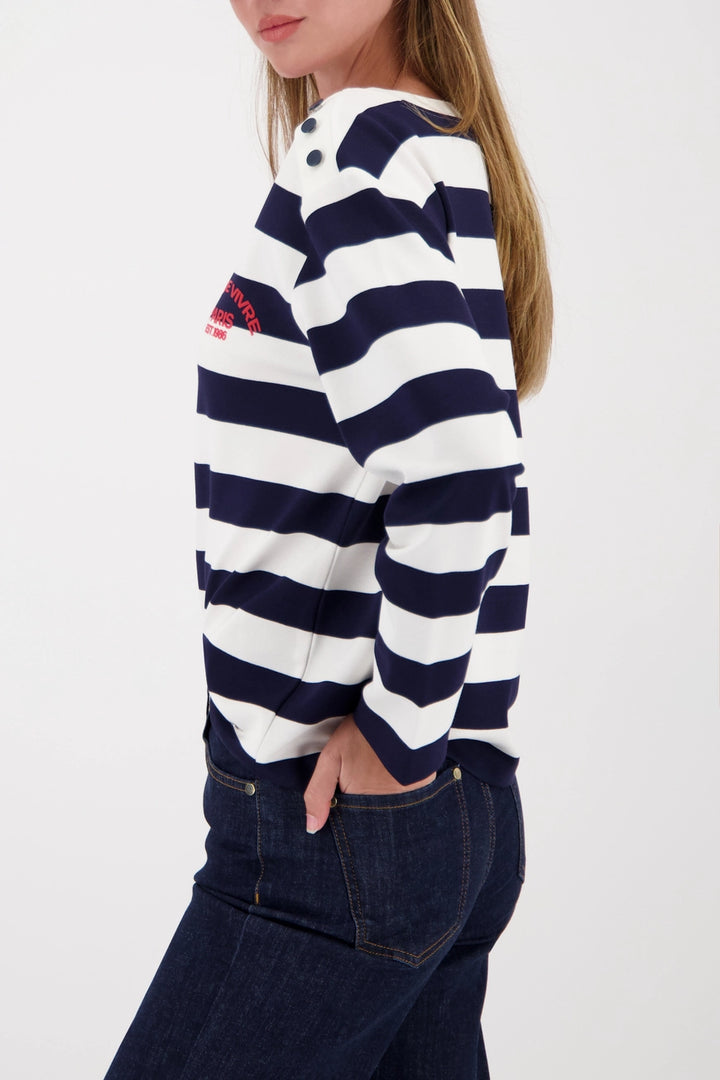 Sweat-shirt rayé bleu marine Monari