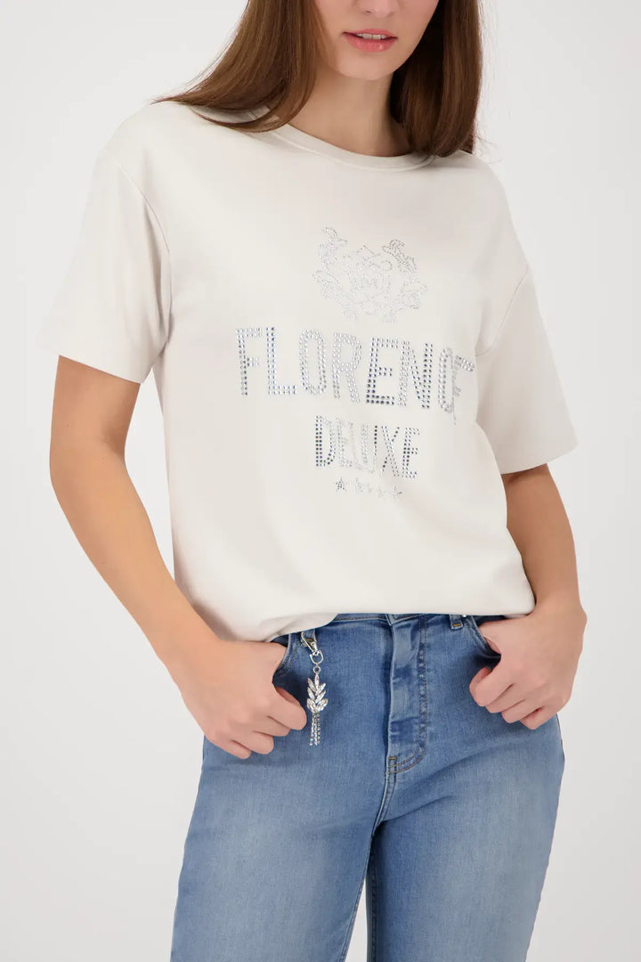 Haut imprimé Monari Beige « Florence Deluxe »