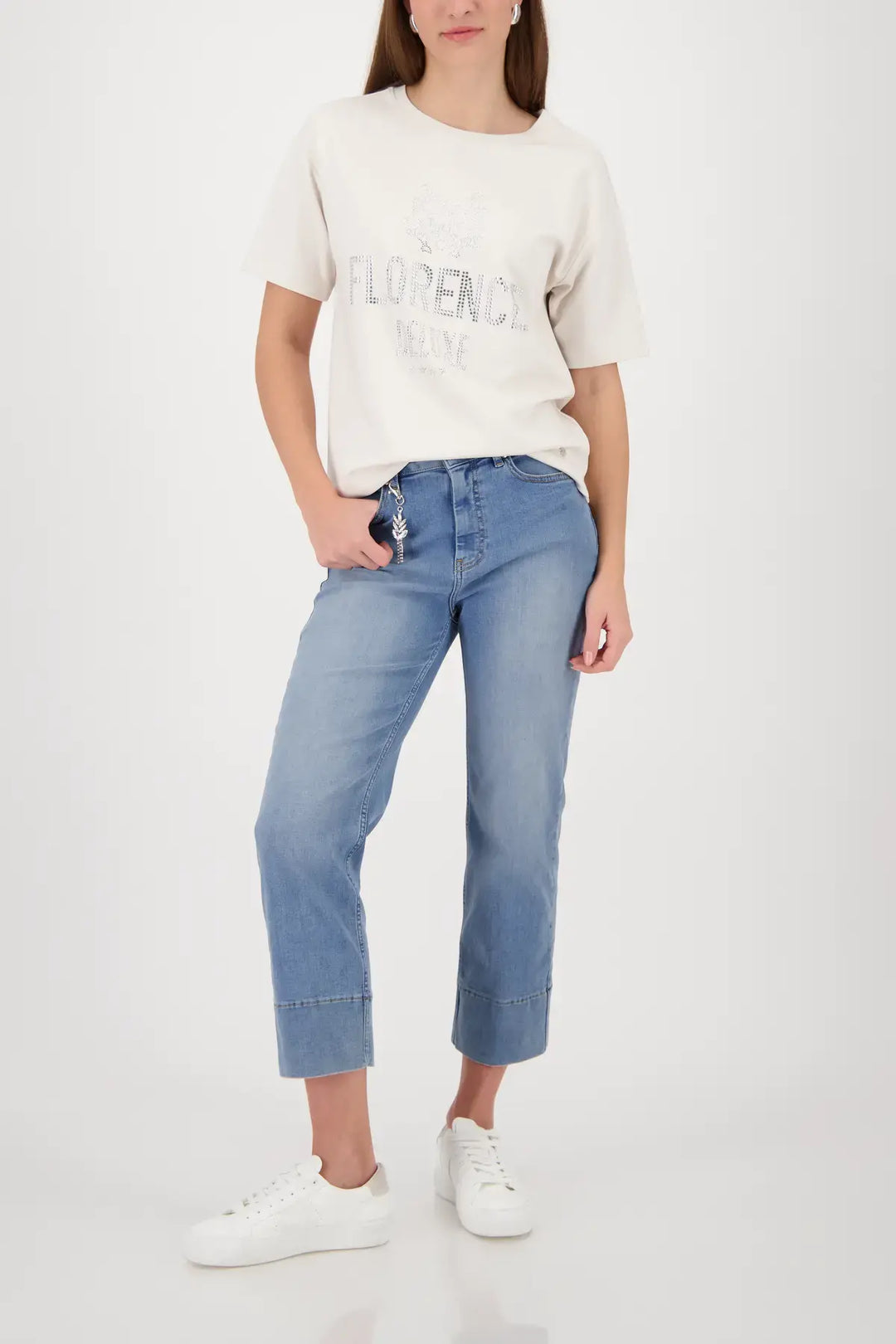 Haut imprimé Monari Beige « Florence Deluxe »