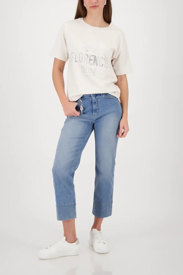 Haut imprimé Monari Beige « Florence Deluxe »