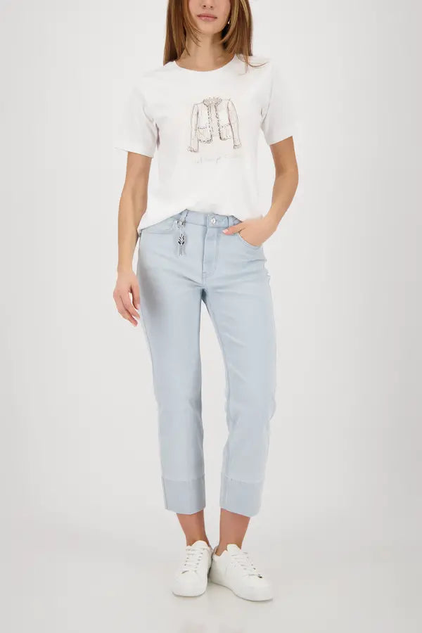 Haut imprimé blanc cassé Monari