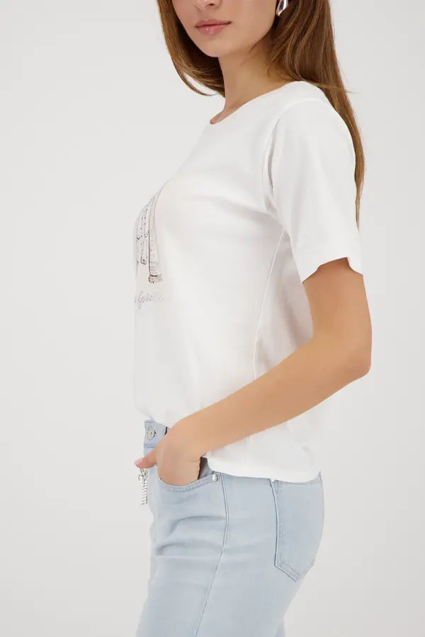 Haut imprimé blanc cassé Monari