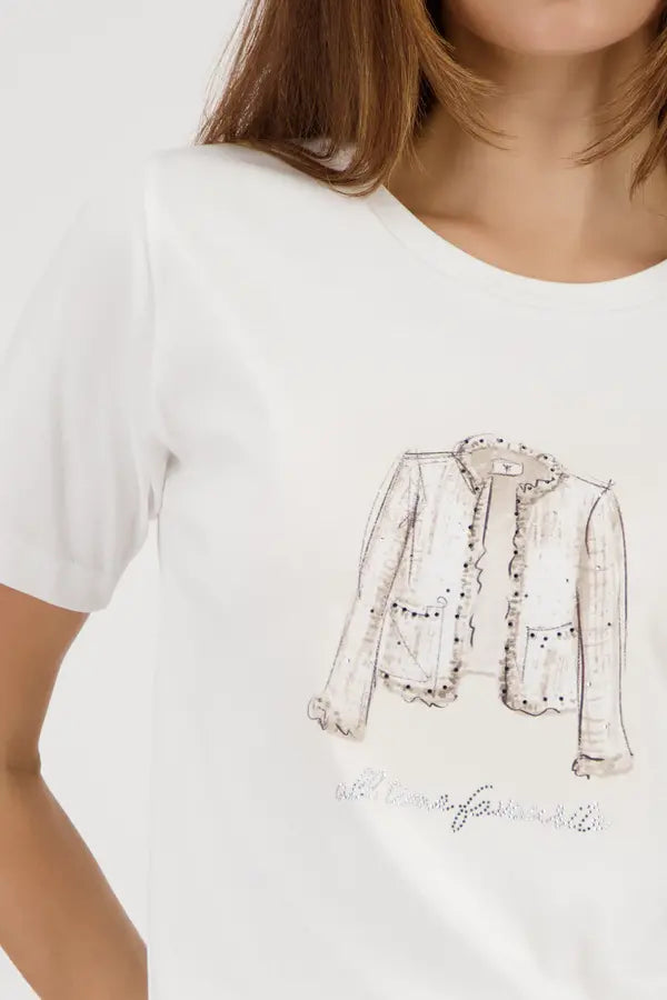 Haut imprimé blanc cassé Monari