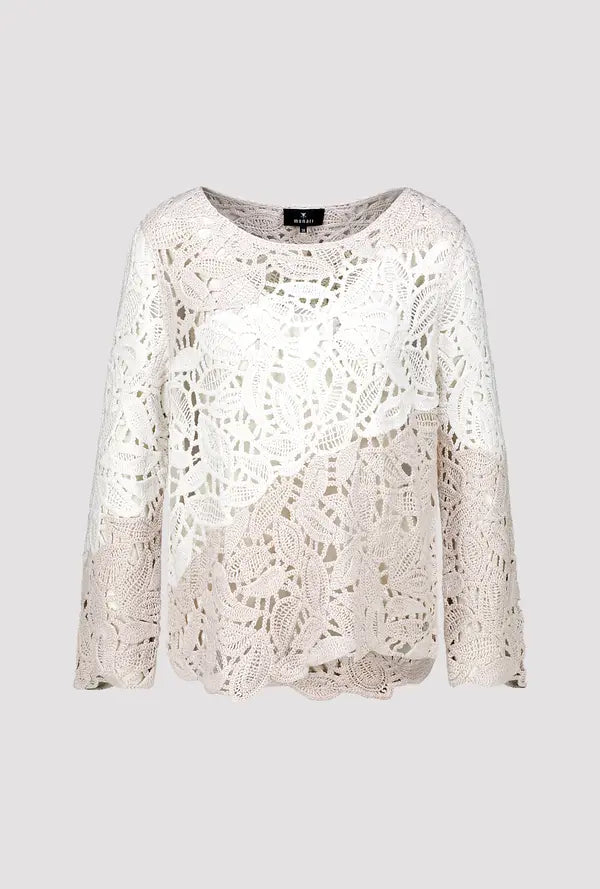 Pull Monari blanc cassé à motif Cornelli