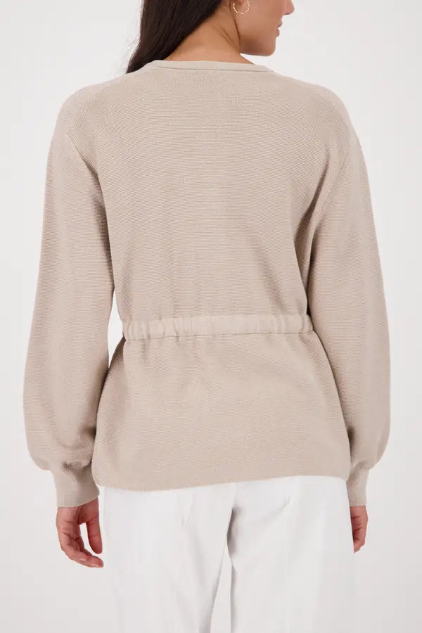 Gilet Monari couleur sable à taille haute