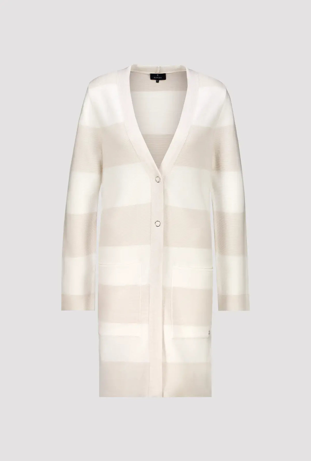 Gilet Monari beige à rayures carrées