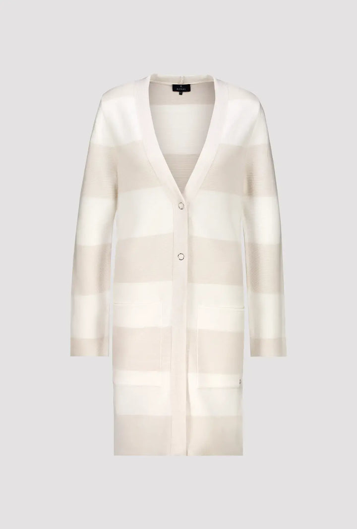 Gilet Monari beige à rayures carrées