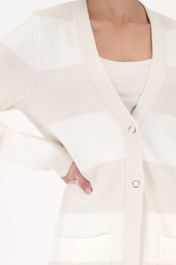 Gilet Monari beige à rayures carrées