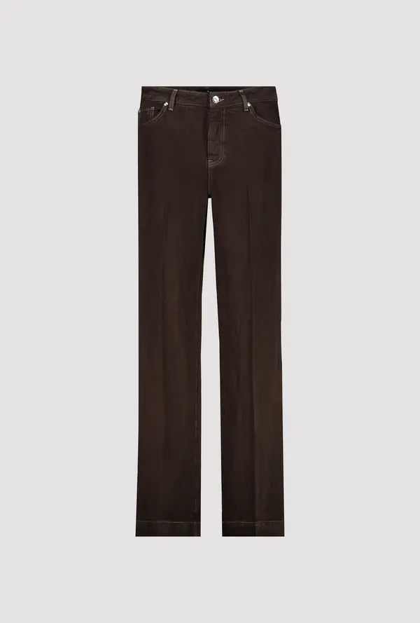 Pantalon droit Monari couleur chocolat noir