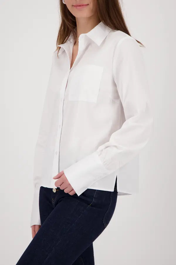 Blouse Monari en coton doux blanc