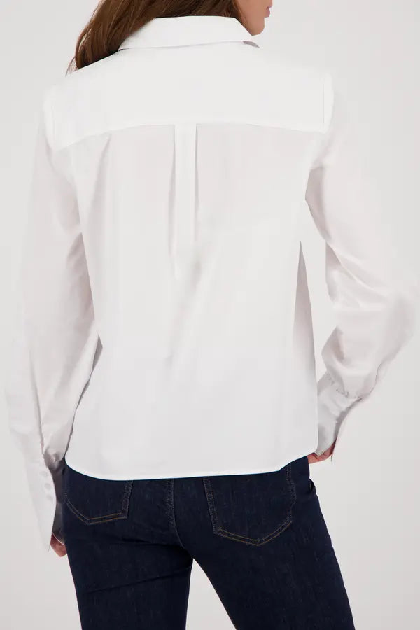Blouse Monari en coton doux blanc