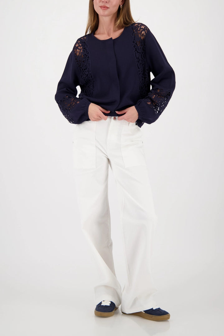 Gilet en dentelle marine Monari