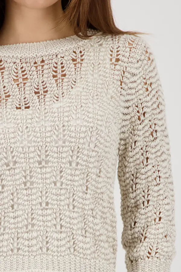 Pull en maille beige Monari Lurex
