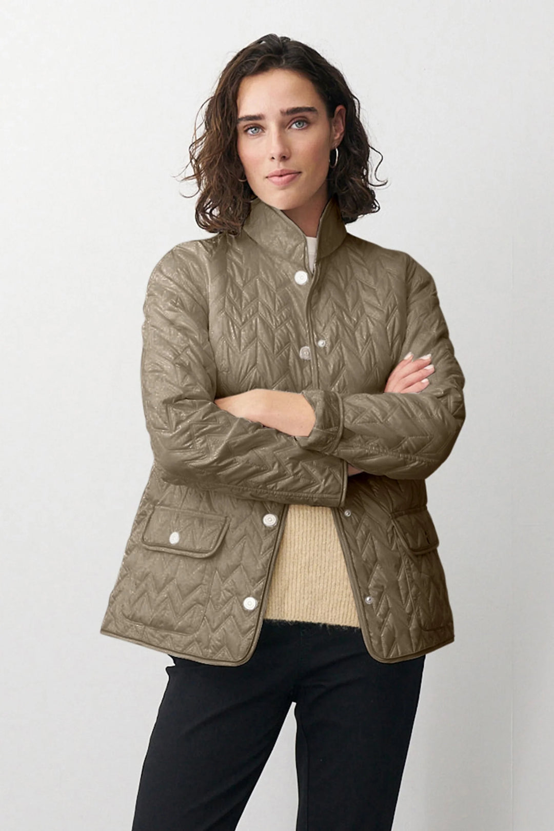 Veste matelassée réversible beige Barbara Lebek