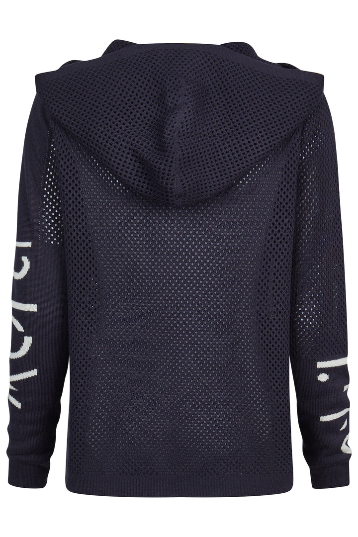 Barbara Lebek Veste zippée bleu marine imprimée