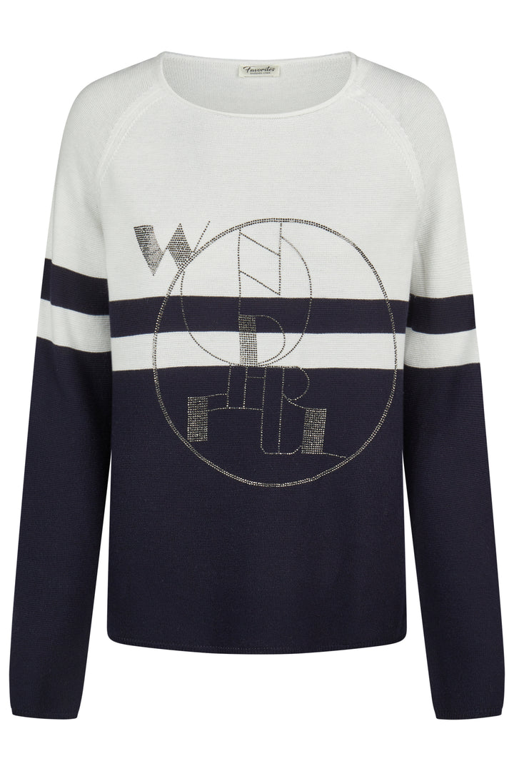 Barbara Lebek Haut imprimé à rayures bleu marine