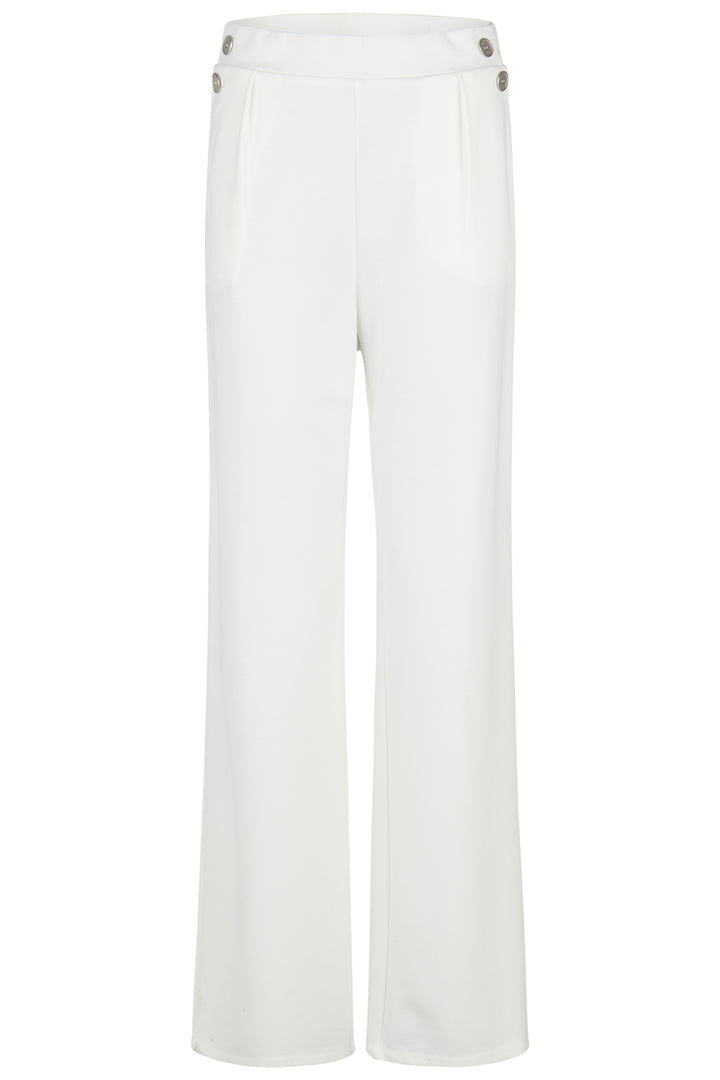 Pantalon blanc cassé à boutons Barbara Lebek