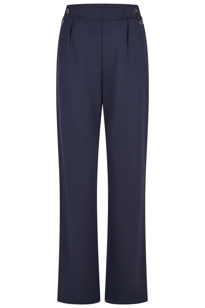 Barbara Lebek Pantalon bleu marine avec boutons