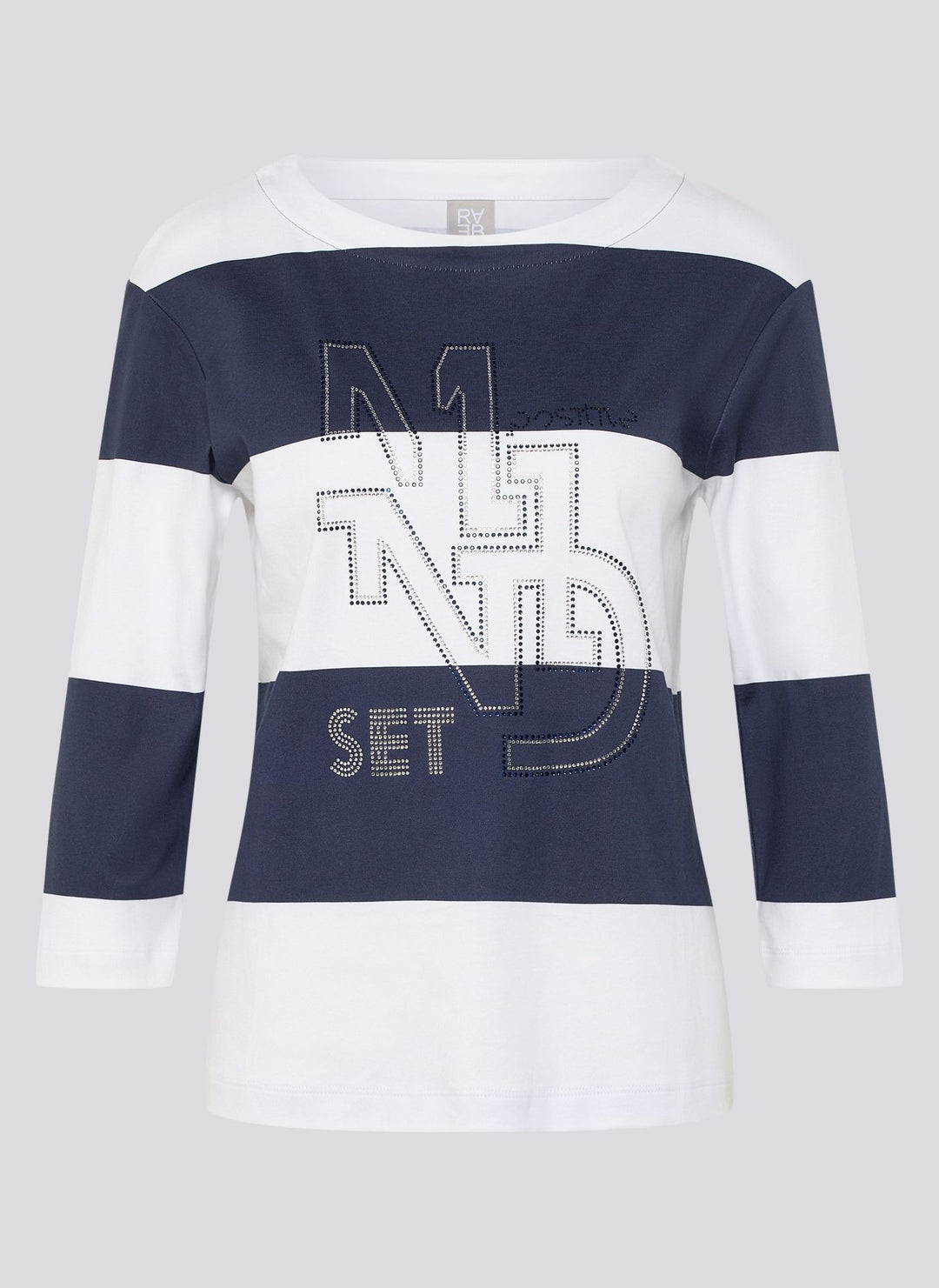 Chemise à larges rayures marines Rabe