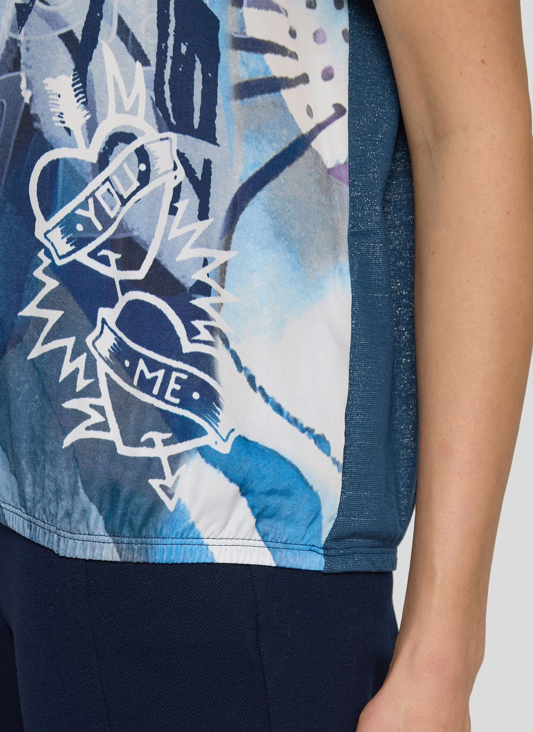 Haut Rabe bleu marine à imprimé intégral