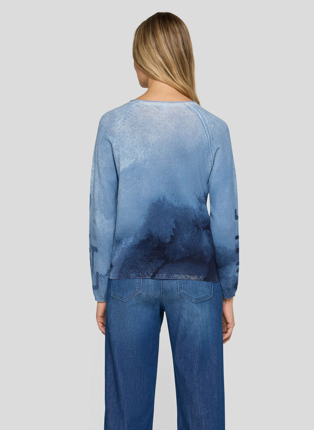 Pull Rabe bleu marine à imprimé lettrage