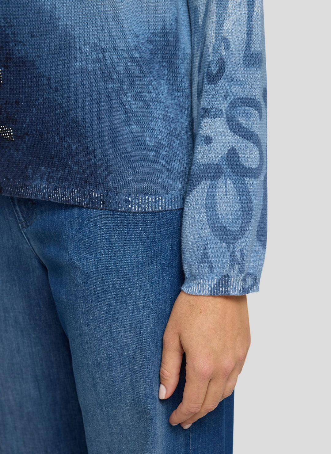 Pull Rabe bleu marine à imprimé lettrage