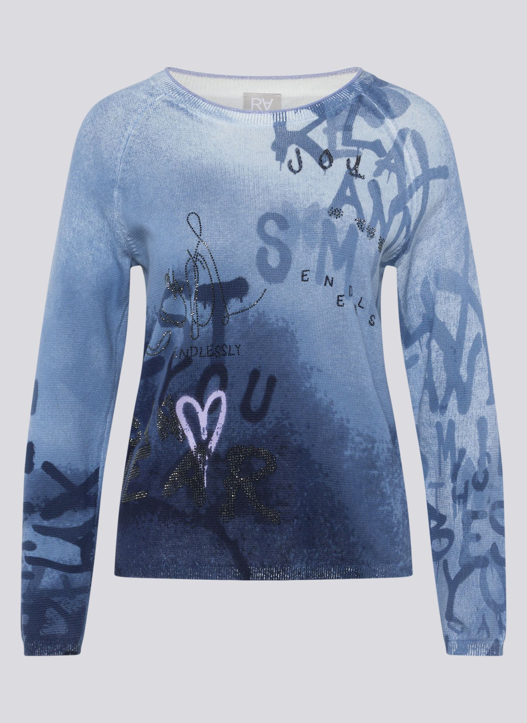 Pull Rabe bleu marine à imprimé lettrage